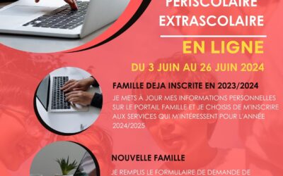 DERNIERS JOURS – Pré-inscriptions pour la restauration scolaire, le périscolaire et l&rsquo;extrascolaire 2024/2025