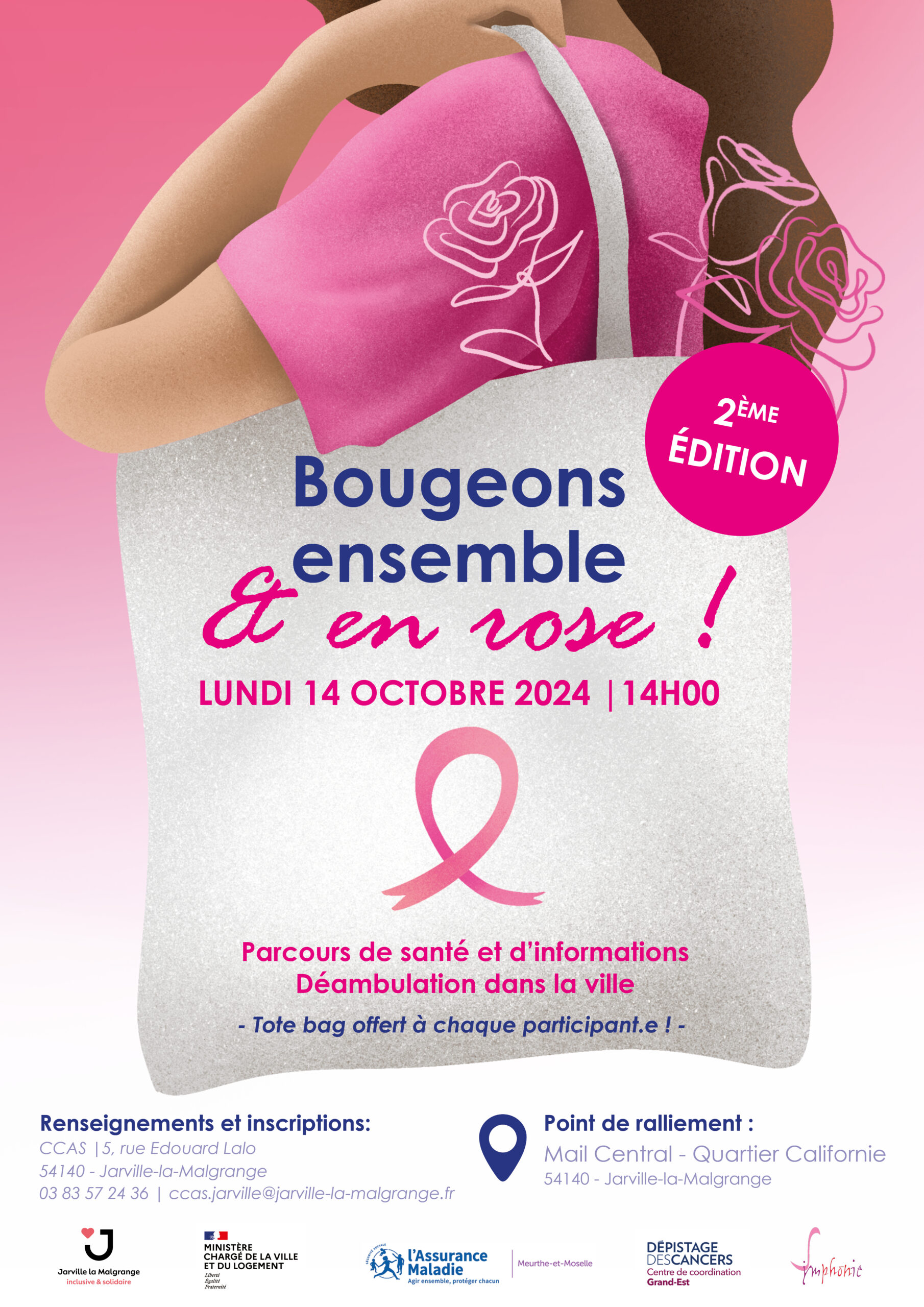 Bannière Octobre Rose 2 Pièces 150x90cm - Ruban Rose Lutte Cancer Du Sein | Décoration Support Événement